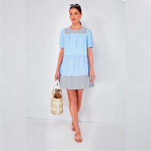 NWOT ENGLISH FACTORY Quinn Striped Tiered Dress